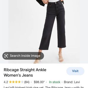 Levi’s black/grey ribcage straight ankle